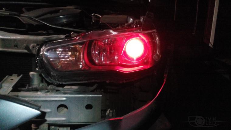 Тюнинг Mitsubishi Lancer X замена линз devil eyes (17)