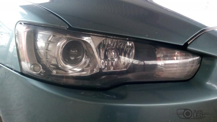 Тюнинг Mitsubishi Lancer X замена линз devil eyes (2)
